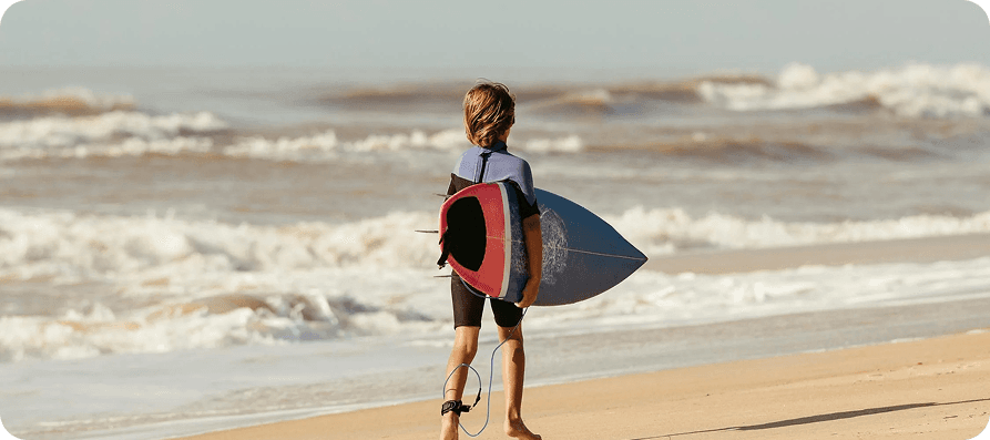 Paradise Destination surfer enjoying ocean view