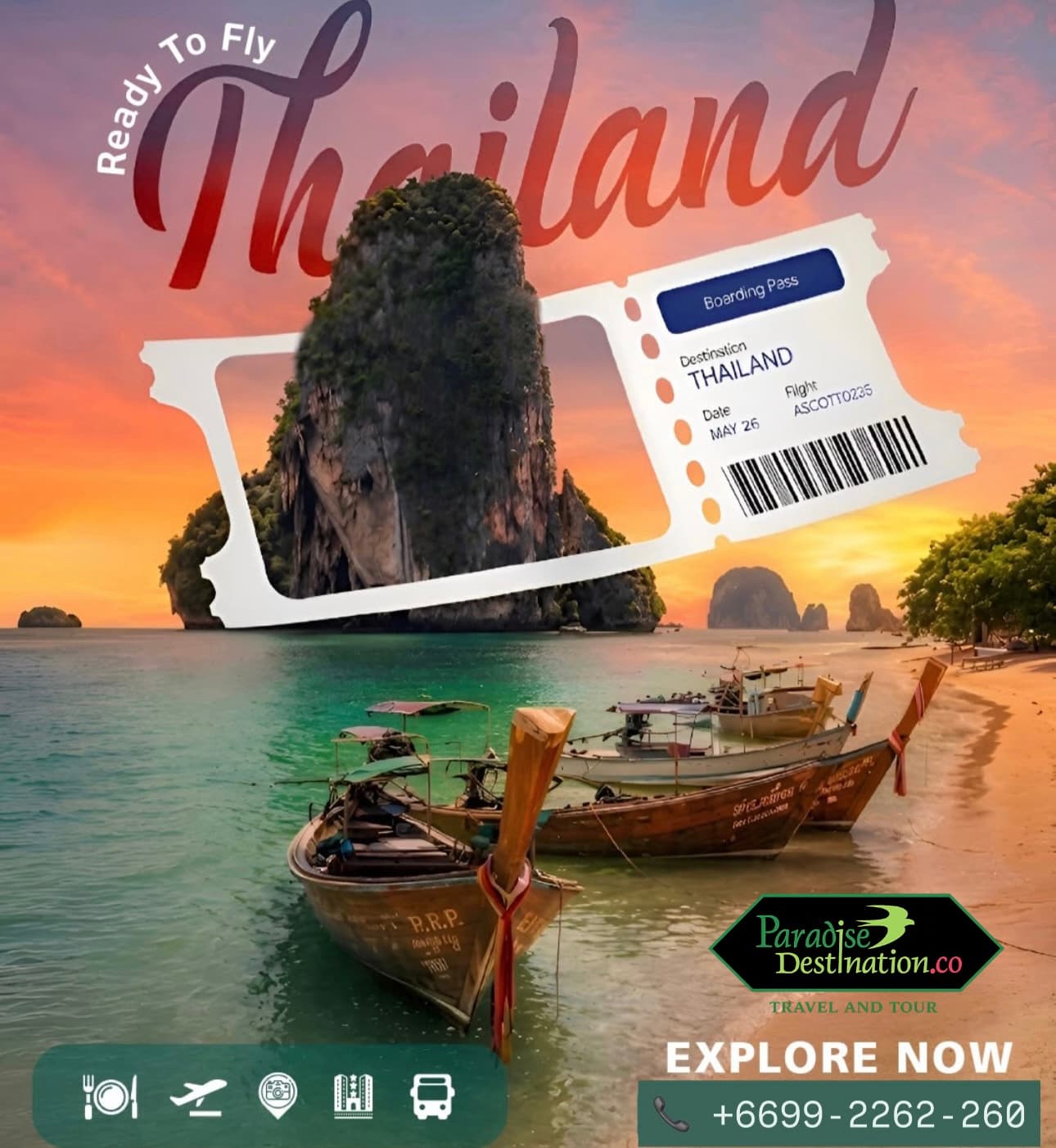 Ready To Fly Thailand with Paradise Destination Travel And Tours Bangkok
