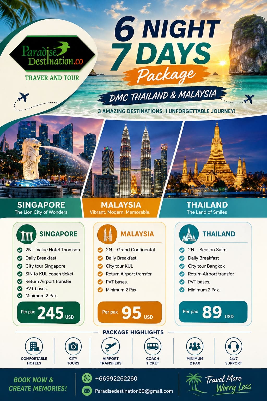 Thailand Combo Package Singapore And Malaysia